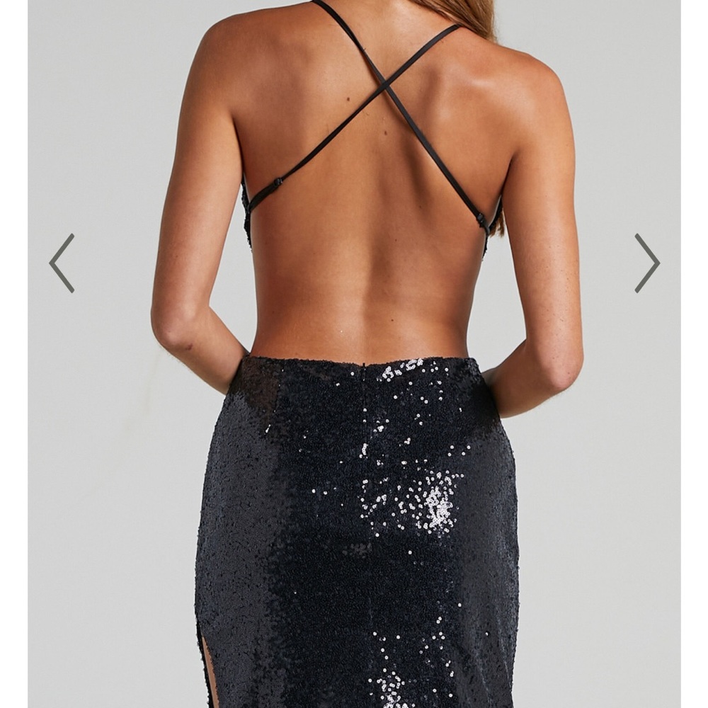 Sequin Halter Strap Mini Dress - Picture 2 of 7